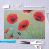 Papier Mousseline Plantes de Red Poppies (Artisanat)