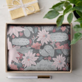 Papier Mousseline Plantes Succulents Et Motif Cactus En Vert Rose (Cadeau)