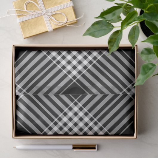 Papier Mousseline Plaqué noir et blanc (Cadeau)