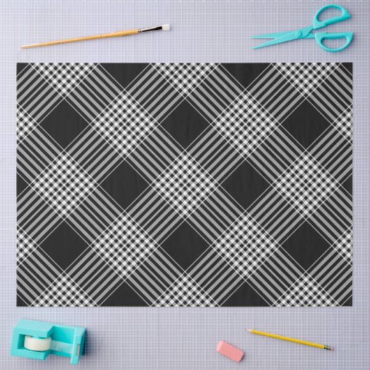 Papier Mousseline Plaqué noir et blanc (Artisanat)