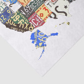 Papier Mousseline Plaques d'immatriculation américaines - tous les É (Détail)