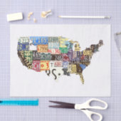 Papier Mousseline Plaques d'immatriculation américaines vintages (Artisanat)