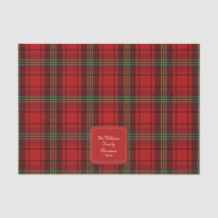 Papier Mousseline Plaques douillettes rouge noir vert