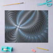 Papier Mousseline Plastique bleu gris 3D Fractal Art moderne Abstrai (Artisanat)