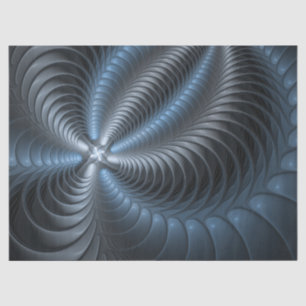 Papier Mousseline Plastique bleu gris 3D Fractal Art moderne Abstrai