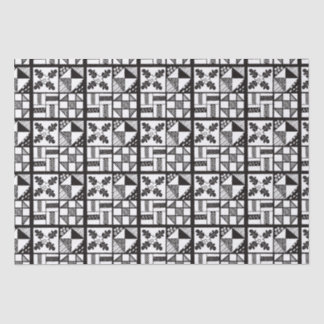 Papier Mousseline Plat noir et blanc