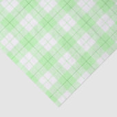 Papier Mousseline Plateau de tartan blanc vert frais (Détail)