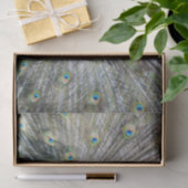 Papier Mousseline Plein plumage de paon bleu (Cadeau)