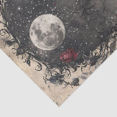 Papier Mousseline Pleine lune de fenêtre gothique Roses rouges (Détail)