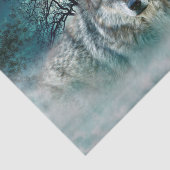 Papier Mousseline Pleine lune de loup dans le brouillard (Détail)