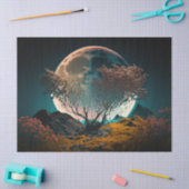 Papier Mousseline Pleine lune derrière l'ancienne page de découpage (Artisanat)