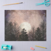 Papier Mousseline Pleine lune Starry Night Forest Découpage (Artisanat)