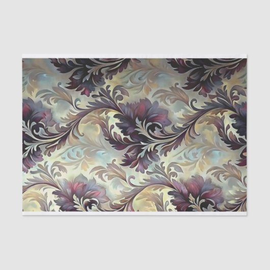 Papier Mousseline Plum Acanthus Dream Découpage (Recto)
