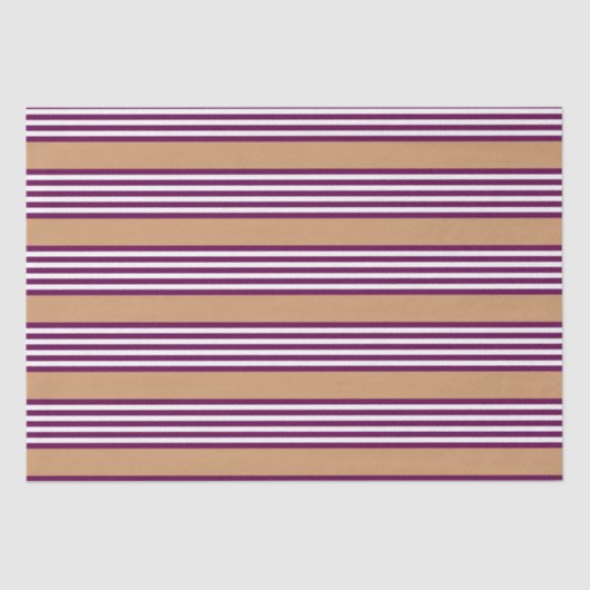 Papier Mousseline Plum et blanc cinq bandes motif avec bronzage (Recto)