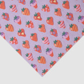 Papier Mousseline Plum illustré fraise (Détail)