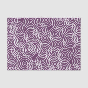 Papier Mousseline Plum Purple Ikat Overlap Cercles Motif géométrique
