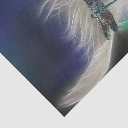 Papier Mousseline Plume d'ange et libellule (Détail)
