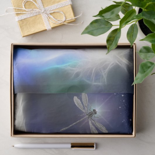 Papier Mousseline Plume d'ange et libellule 2 (Cadeau)