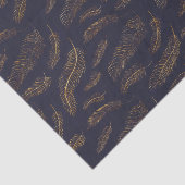 Papier Mousseline Plume d'or imprimée (Détail)