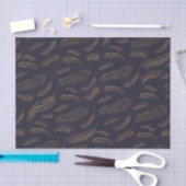 Papier Mousseline Plume d'or imprimée (Artisanat)