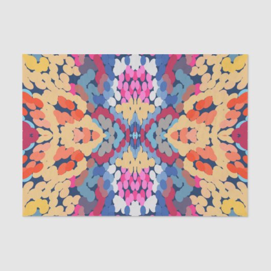 Papier Mousseline Plumeria tropicale Fleurs tachetées Motif de carre (Recto)