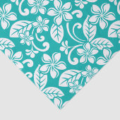 PAPIER MOUSSELINE PLUMÉRIE DE L'ÎLE (TURQUOISE) (Détail)