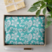 PAPIER MOUSSELINE PLUMÉRIE DE L'ÎLE (TURQUOISE) (Cadeau)