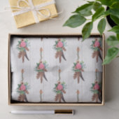 Papier Mousseline Plumes bohèmes rustiques et Mariage Rose Flèche (Cadeau)