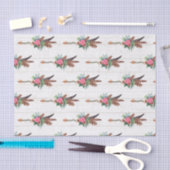 Papier Mousseline Plumes bohèmes rustiques et Mariage Rose Flèche (Artisanat)
