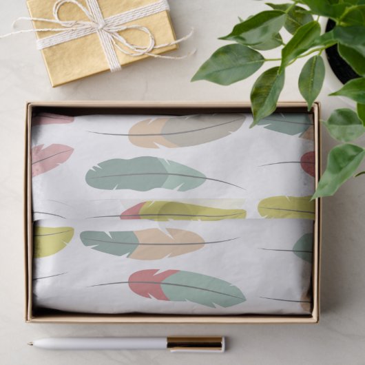 Papier Mousseline Plumes chics (Cadeau)