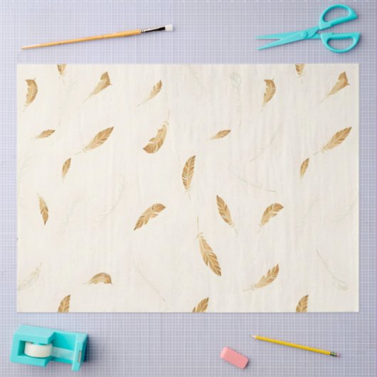 Papier Mousseline Plumes Collection Boho Moderne Luxe (Artisanat)