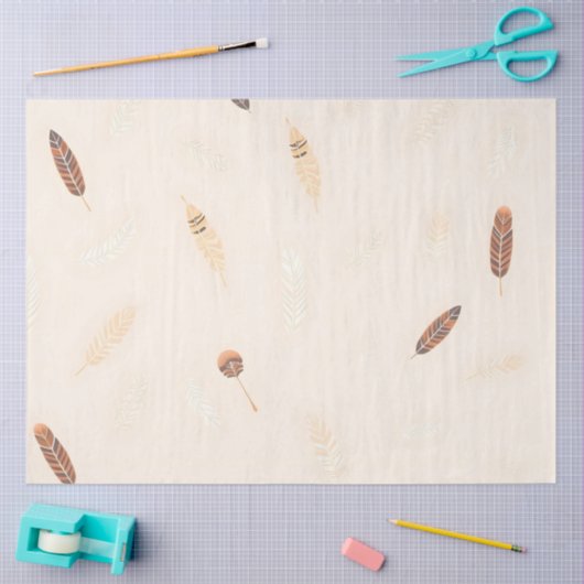 Papier Mousseline Plumes Collection Boho populaire de luxe (Artisanat)