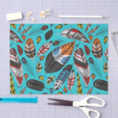 Papier Mousseline Plumes colorées (Artisanat)