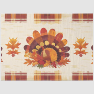 Papier Mousseline Plumes d'Automne