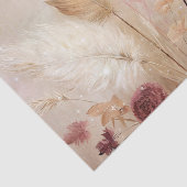 Papier Mousseline Plumes de Boho à crème rouge Floral (Détail)