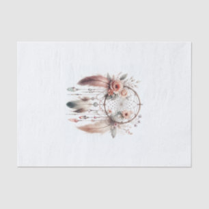 Papier Mousseline Plumes de cristal floral Dreamcatcher Boho