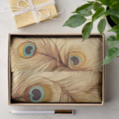 Papier Mousseline Plumes de paon rustique vintage Imprimer (Cadeau)