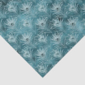 Papier Mousseline Plumes de Peacock Plutôt Turquoises (Détail)