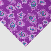 Papier Mousseline Plumes d'orchidée Peacock sur Amethyst violet (Détail)