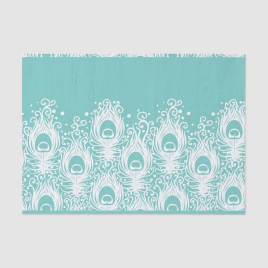 Papier Mousseline Plumes douces de paon (Recto)