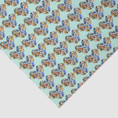 Papier Mousseline Plumes en forme de coeur Aquarelle Design (Détail)