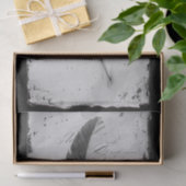 Papier Mousseline Plumes gothiques dans une étude de noir et blanc (Cadeau)