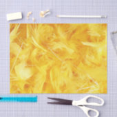 Papier Mousseline Plumes jaune vif (Artisanat)