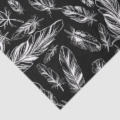 Papier Mousseline Plumes noires et blanches (Détail)