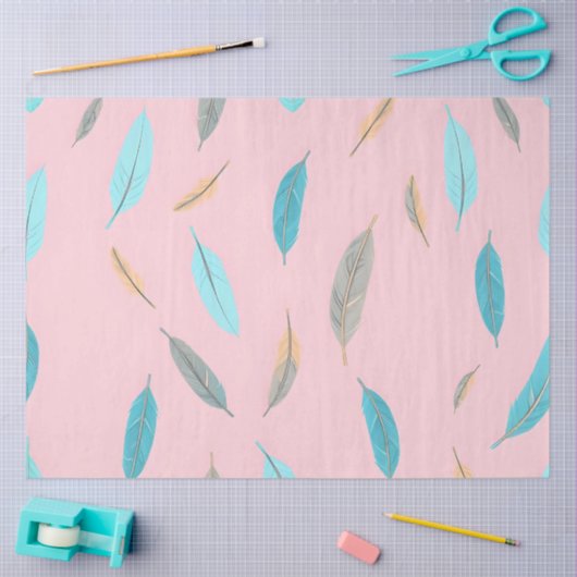 Papier Mousseline Plumes populaires Collection Boho de luxe (Artisanat)