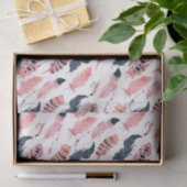 Papier Mousseline Plumes rose Boho (Cadeau)