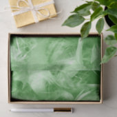 Papier Mousseline Plumes vertes (Cadeau)