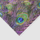 Papier Mousseline plumes violettes de paon (Détail)