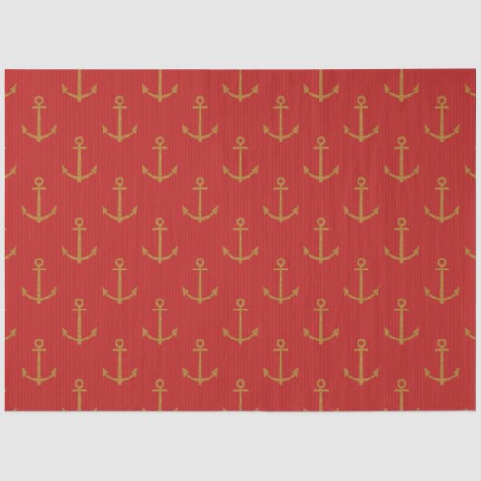 Papier Mousseline Plus Red and Navy Nautical Series Design 15 (Recto)