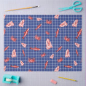 Papier Mousseline Plus Rouge et Marine Nautique Série Design 6 (Artisanat)